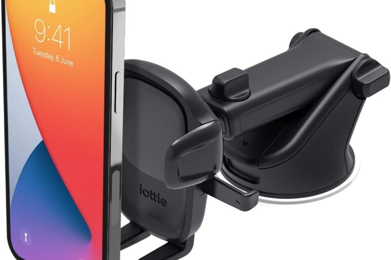 iOttie Easy One Touch Signature Dashboard & Windshield Universal Car Mount Phone Holder Desk Stand with Suction Cup Base and Telescopic Arm for iPhone, Samsung, Google, More Smartphones
