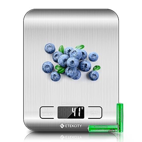 Etekcity Food Kitchen Scale, Digital Grams and Ounces for Weight Loss, Baking, Cooking, Keto and Meal Prep, LCD Display, Medium, 304 Stainless Steel Visit the Etekcity Store